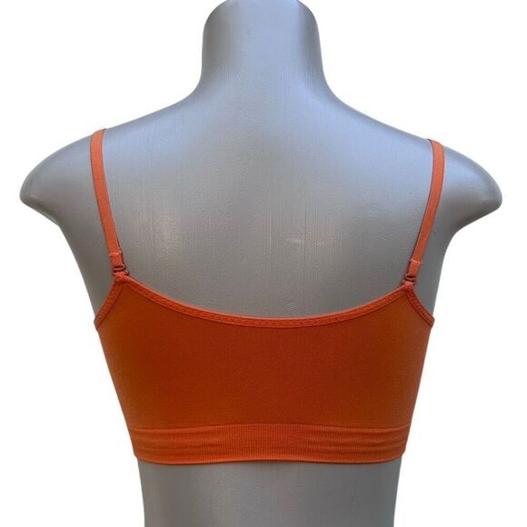 NWT Coobie Intimates Seamless Bra OS Orange Wire Free Soft Scoop Neck - Picture 5 of 11
